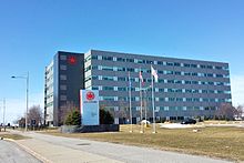 The Air Canada Centre at Montreal-Pierre Elliott Trudeau International Airport serves as the airline's headquarters. Air Canada HQ.jpg