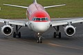 Een Airbus A318 van Avianca waarin twee PW6000's zijn gemonteerd