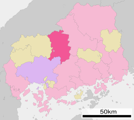 Situering van Akitakata in de prefectuur Hiroshima