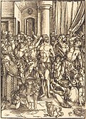 The Flagellation, from the Great Passion, c. 1497 (printed c. 1498–1500), 39 × 28 cm, (National Gallery of Art, Inv. 6736)
