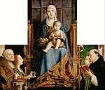 Antonello da Messina - Madonna ze świętymi Mikołajem z Bari, Łucją, Urszulą i Dominikiem - Google Art Project.jpg