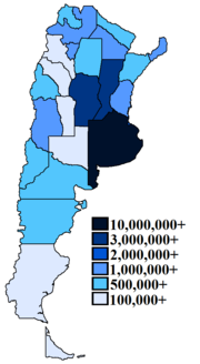 Thumbnail for List of Argentine provinces by population