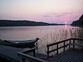 Solnedgang ved Lake Keitele .