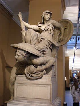 La Bravoure et la Lâcheté (1857-1866), modèle en plâtre pour le Monument à Wellington, Londres, Victoria and Albert Museum.