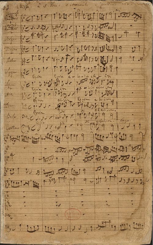 Start of the Kyrie of Johann Sebastian Bach's Mass in B minor, originally composed as the start of a Kyrie–Gloria Mass in B minor dedicated to Frederi