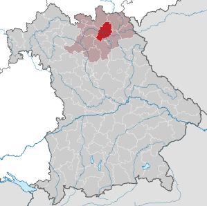 Beliggenheden af Landkreis Kulmbach i Bayern (klikbart kort)