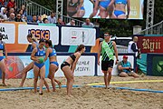 Deutsch: Beachhandball Europameisterschaften 2019 (Beach handball Euro); Tag 6: 7. Juli 2019 – Spiel um Platz Drei, Frauen, Kroatien-Niederlande 0:2 (14:23, 20:22) English: Beach handball Euro; Day 6: 7 July 2019 – Women's Bronze Medal Match – Croatia-Netherlands 0:2 (14:23, 20:22)