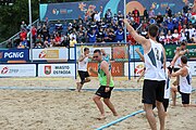 Deutsch: Beachhandball Europameisterschaften 2019 (Beach handball Euro); Tag 6: 7. Juli 2019 – Männerfinale, Dänemark-Norwegen 2:0 (25:18, 19:16) English: Beach handball Euro; Day 6: 7 July 2019 – Men's Final – Denmark-Norway 2:0 (25:18, 19:16)