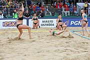 Deutsch: Beachhandball Europameisterschaften 2019 (Beach handball Euro); Tag 6: 7. Juli 2019 – Frauenfinale, Dänemark-Ungarn 2:0 (18:12, 23:22) English: Beach handball Euro; Day 6: 7 July 2019 – Women's Final – Denmark-Hungary 2:0 (18:12, 23:22)