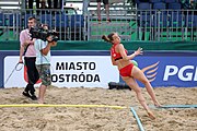 Deutsch: Beachhandball Europameisterschaften 2019 (Beach handball Euro); Tag 4: 5. Juli 2019 – Frauen, Viertelfinale, Kroatien-Ukraine 2:0 (21:20, 21:18) English: Beach handball Euro; Day 4: 5 July 2019 – Quarter Final Women – Croatia-Ukraine 2:0 (21:20, 21:18)