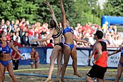 Deutsch: Beachhandball Europameisterschaften 2019 (Beach handball Euro); Tag 4: 5. Juli 2019 – Frauen, Viertelfinale, Spanien-Ungarn 1:2 (14:16, 26:16, 2:5) English: Beach handball Euro; Day 4: 5 July 2019 – Quarter Final Women – Spain-Hungary 1:2 (14:16, 26:16, 2:5)