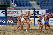 Deutsch: Beachhandball Europameisterschaften 2019 (Beach handball Euro); Tag 5: 6. Juli 2019 – Frauen, Halbfinale, Ungarn-Niederlande 2:0 (19:16, 15:12) English: Beach handball Euro; Day 5: 6 July 2019 – Semifinal Women – Hungary-Netherlands 2:0 (19:16, 15:12)