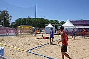 Deutsch: Beachhandball bei den Olympischen Jugendspielen 2018; Tag 4, 10. Oktober 2018; Jungs, Vorrunde, Gruppe A - Chinese Taipei (Taiwan)-Thailand 0:2 English: Beach handball at the 2018 Summer Youth Olympics at 10 October 2018 – Boys Preliminary Round Group A‎ – Chinese Taipei-Thailand 0:2