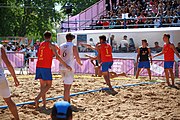 Deutsch: Beachhandball bei den Olympischen Jugendspielen 2018 in Buenos Aires; Tag 7, 13. Oktober 2018; Jungen, Halbfinale – Spanien-Kroatien 2:1 English: Beach handball at the 2018 Summer Youth Olympics in Buenos Aires at 13 October 2018 – Boys Semifinal – Spain-Croatia 2:1 Español: Handball de playa en los Juegos Olimpicos de la Juventud Buenos Aires 2018 en 13 de octubre de 2018 – Semifinales de chicos - España-Croacia 2:1