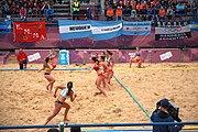 Deutsch: Beachhandball bei den Olympischen Jugendspielen 2018; Tag 5, 10. November 2018; Mädchen, Hauptrunde - Kroatien-Argentinien 1:2 English: Beach handball at the 2018 Summer Youth Olympics at 11 October 2018 – Girls Main Round – Croatia-Argentina 1:2