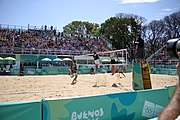 Deutsch: Beachvolleyball bei den Olympischen Jugendspielen 2018; Tag 11, 17. Oktober 2018; Jungen, Spiel um Platz 3 – Argentinien-Ungarn 2:0 (21–15/21–15) English: Beach volleyball at the 2018 Summer Youth Olympics at 17 October 2018 – Bronze Medal Match – Argentina-Hungary 2:0 (21–15/21–15)