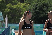 Deutsch: Beachvolleyball bei den Olympischen Jugendspielen 2018; Tag 11, 17. Oktober 2018; Jungen, Spiel um Platz 3 – USA (Devon Newberry/Lindsey Sparks)-Norwegen (Emilie Olimstad/Frida Berntsen) 1:2 (21–1/13–21/9–15) English: Beach volleyball at the 2018 Summer Youth Olympics at 17 October 2018 – Bronze Medal Match – USA (Devon Newberry/Lindsey Sparks)-Norway (Emilie Olimstad/Frida Berntsen) 1:2 (21–1/13–21/9–15)