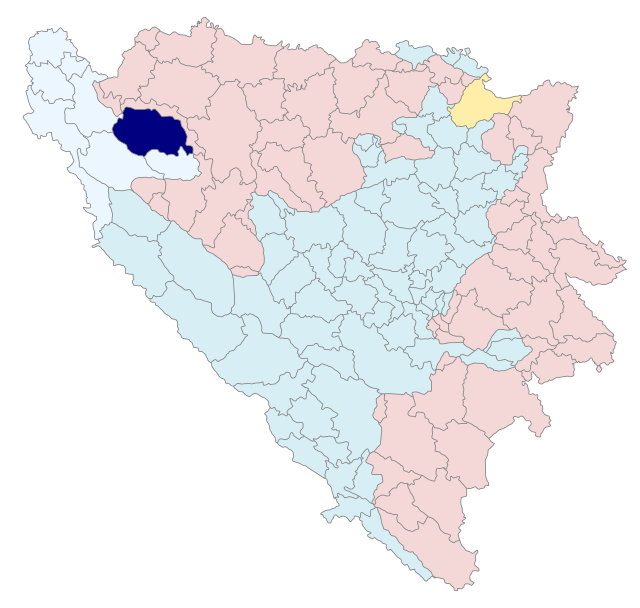ボスニア・ヘルツェゴビナでのサンスキ・モストの位置の位置図