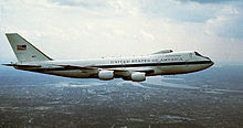 Die auf der Boeing 747-200B basierende Boeing E-4 der USAF, benutzt als fliegende Kommandozentrale