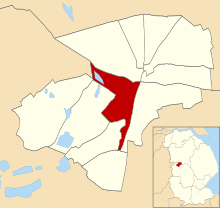 Location of Boultham ward Boultham ward in Lincoln 1979.svg