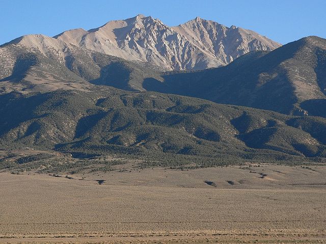 Boundary Peak, the highest point in both Esmeralda County and the state of Nevada, is in the Inyo National Forest