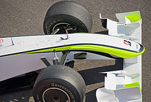 The front wing of the BGP 001 Brawn BGP 001 Barcelona 4.jpg