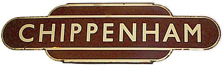 British Railways "totem" sign for Chippenham station.