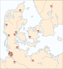 Distribution of folding chairs of the Nordic Bronze Age. BronzeAgeFoldingChairDistribution.svg