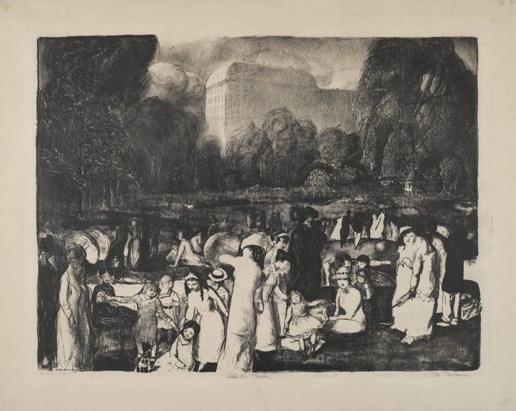 Fayl:Brooklyn Museum - In the Park, Light - George Wesley Bellows - overall.jpg