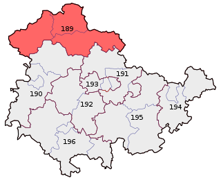 <span class="mw-page-title-main">Eichsfeld – Nordhausen – Kyffhäuserkreis</span> Federal electoral district of Germany