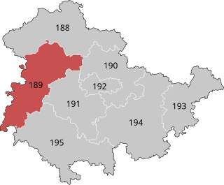 <span class="mw-page-title-main">Eisenach – Wartburgkreis – Unstrut-Hainich-Kreis</span> Federal electoral district of Germany