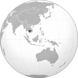 Location of Kampuchea, occupied by Vietnam