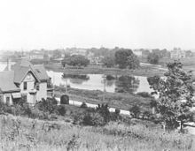 View of Carpentersville from the cemetery, 1898 Carpentersville1898.jpg