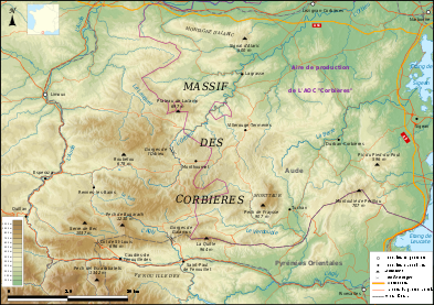 Map of the Corbières Massif