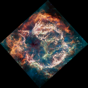 Cassiopeia A observed by the JWST's Mid-Infrared Instrument (MIRI)