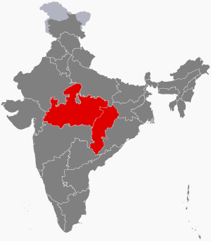 Map showing the different geographical region in India