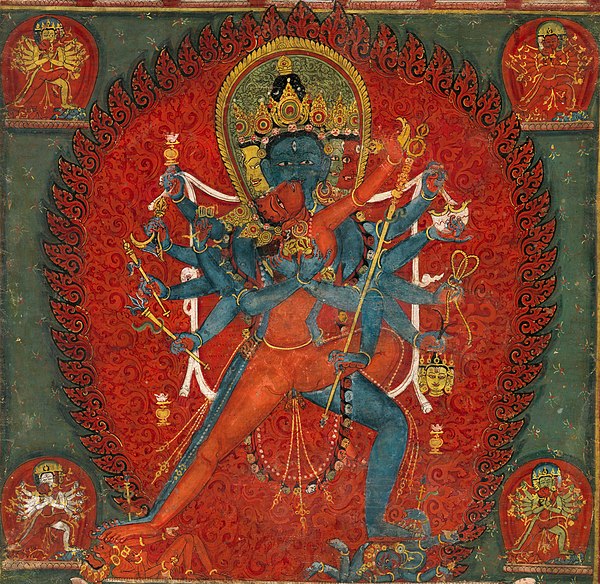 Saṃvara, the central deity of the tantra, with Vajravārāhī in Yab-Yum pose. Nepal, 1575-1600. Metropolitan Museum of Art