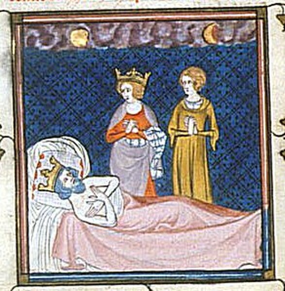 14th-century depiction of the death of Charles.