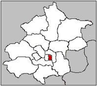 Kaart van Peking met Dongcheng-district