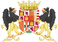 Coat of Arms of Ferdinand II of Aragon with supporters (1513-1516).svg
