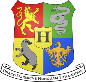 Coat of arms of Hogwarts, the fictional school...