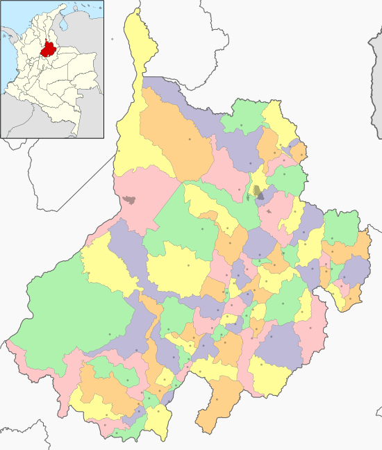 Mappa della posizione della Colombia Santander (adm colourful).svg