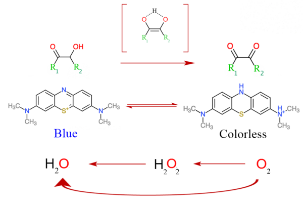 Complete reactions of blue bottle experment