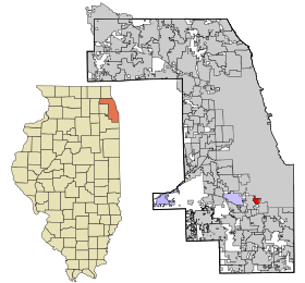 Cook County Illinois incorporated and unincorporated areas Calumet Park highlighted.svg