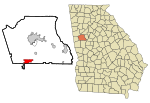 Coweta County Georgia Incorporated and Unincorporated areas Grantville Highlighted.svg