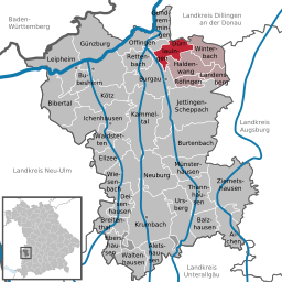 Läget för Dürrlauingen i Landkreis Günzburg