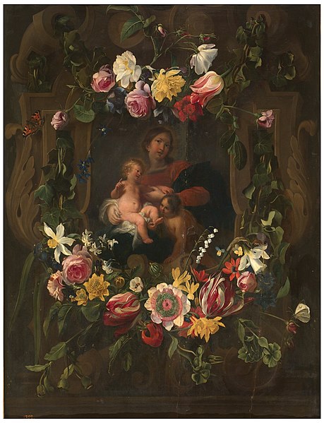 File:Daniël Seghers and Cornelis Schut - The Virgin and Child and St. John the Baptist in a flower garland.jpg