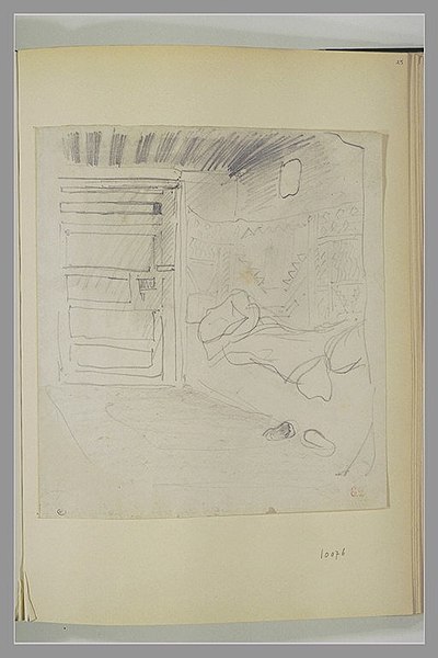 File:Delacroix - Intérieur mauresque avec un lit, RF 10076, Recto.jpg