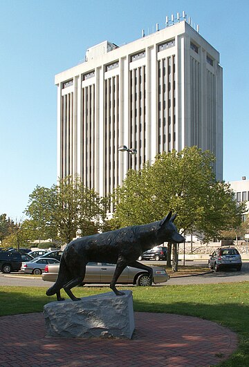 Monument to war dogs in front of the Suffolk County Executive Building, Hauppauge, New York