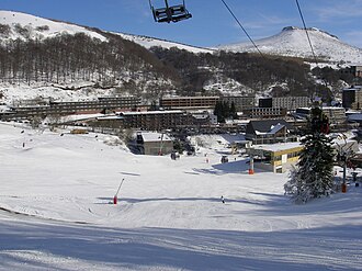 The station and the foot of the ski slopes